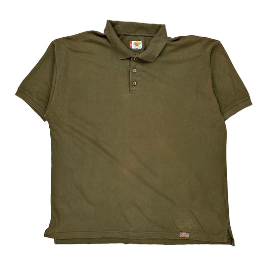 Dickies Polo Shirt - 2XL Green Cotton Blend