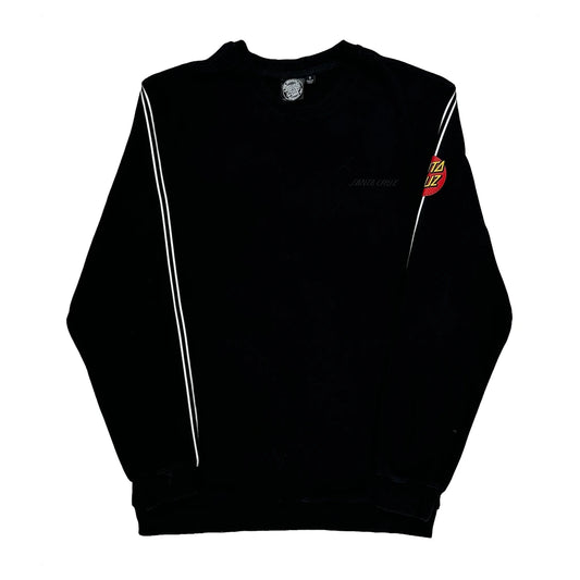 Skateboarding Santa Cruz Striped Sweatshirt - Small Black Cotton
