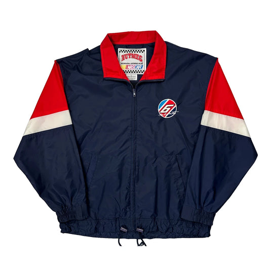Vintage Nutmeg Nascar Windbreaker - Large Navy Nylon