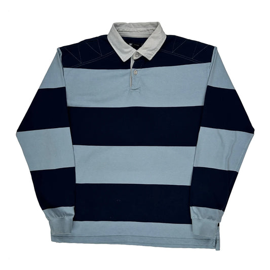 Par Simons Striped Rugby Shirt - XL Blue Cotton
