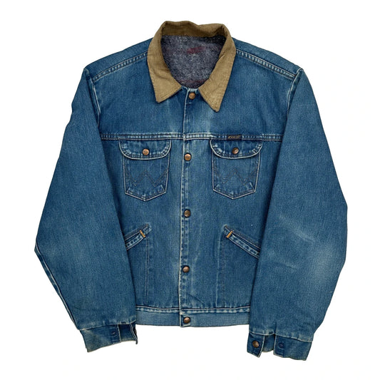 Wrangler Denim Jacket - Large Blue Denim