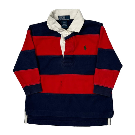 Age 2 Polo By Ralph Lauren Striped Rugby Shirt - 2XS Red Cotton
