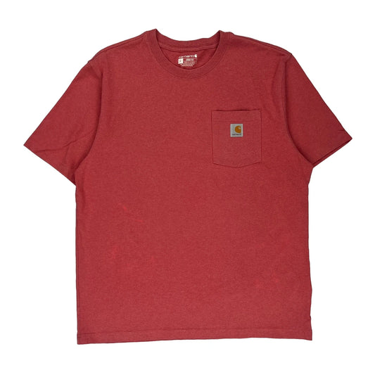Carhartt T-Shirt - Large Red Cotton Blend