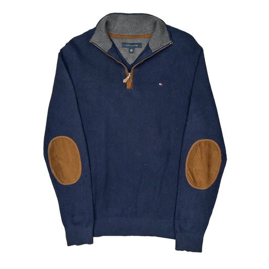 Tommy Hilfiger 1/4 Zip - Medium Blue Cotton