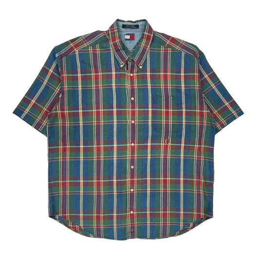 Tommy Hilfiger Checked Short Sleeve Shirt - 3XL Multicoloured Cotton