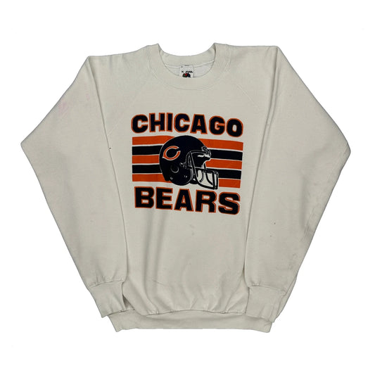 Chicago Bears Fruit Of The Loom Football Sweatshirt - XL White Cotton Blend
