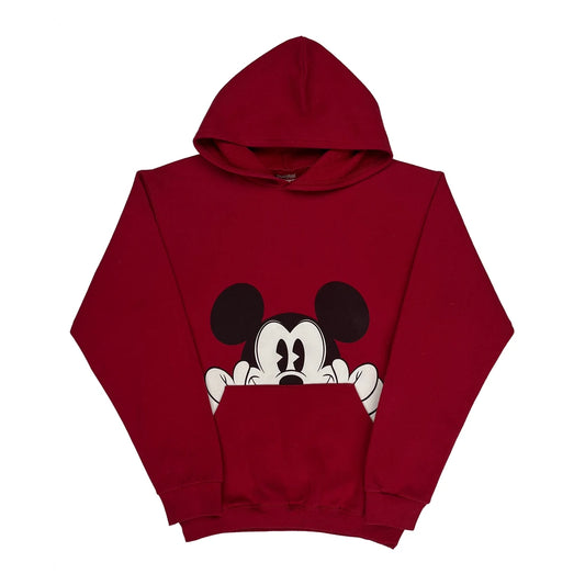 Mickey Mouse Disney Cartoon Hoodie - XL Red Cotton