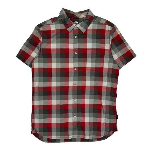 The North Face Checked Short Sleeve Shirt - Large Red Cotton