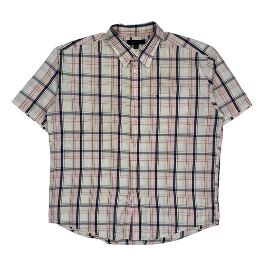 Tommy Hilfiger Checked Short Sleeve Shirt - XL Pink Cotton