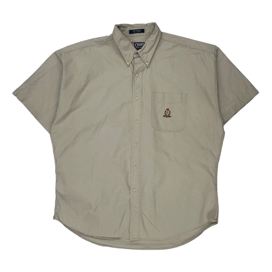 Chaps Ralph Lauren Short Sleeve Shirt - XL Beige Cotton