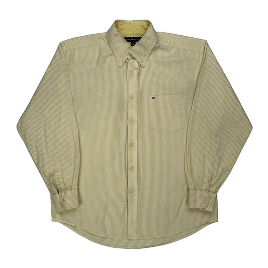 Tommy Hilfiger Striped Shirt - Large Yellow Cotton
