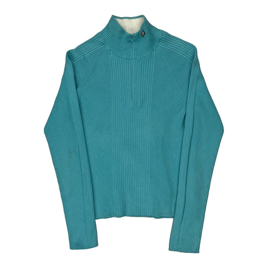 Polo By Ralph Lauren 1/4 Zip - Medium Blue Cotton Blend