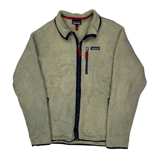 Patagonia Fleece Jacket - Large Cream Polyester