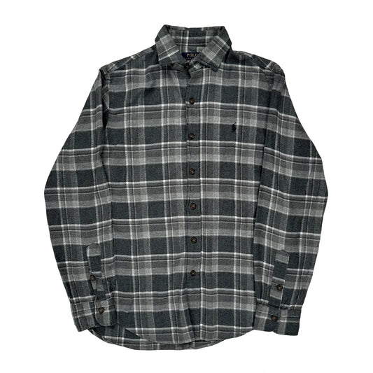 Polo By Ralph Lauren Checked Flannel Shirt - Medium Grey Cotton