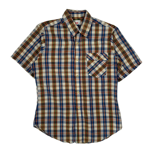 Levis Checked Short Sleeve Shirt - Medium Multicoloured Cotton