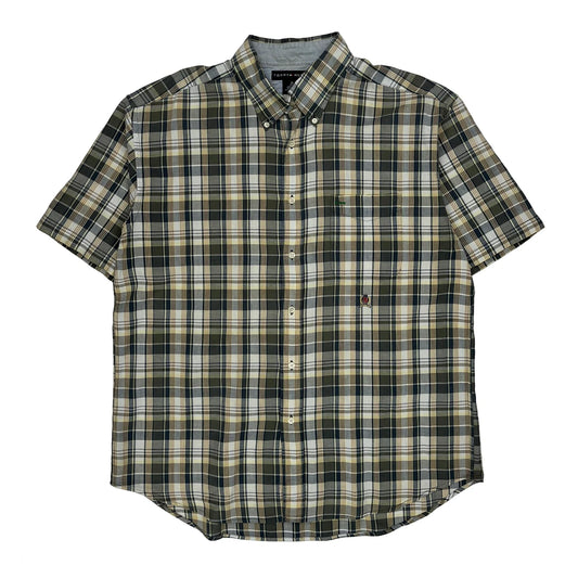 Tommy Hilfiger Checked Short Sleeve Shirt - XL Green Cotton
