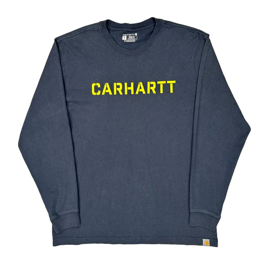 Carhartt Long Sleeve T-Shirt - Medium Navy Cotton