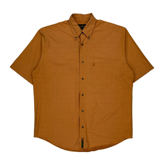 Timberland Checked Short Sleeve Shirt - Medium Orange Cotton