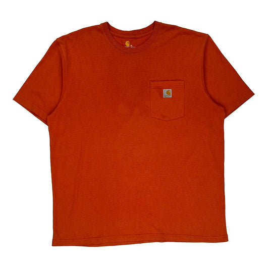 Carhartt T-Shirt - XL Orange Cotton Blend