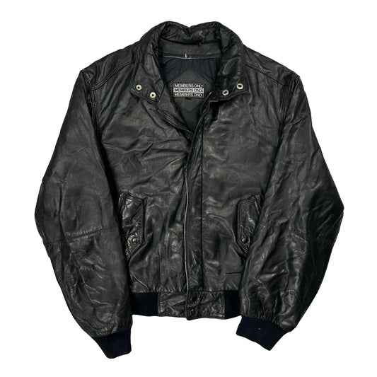 Members Only Leather Jacket - Medium Black Leather