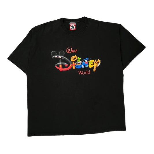 Walt Disney World Mickey Inc Graphic T-Shirt - 2XL Black Cotton