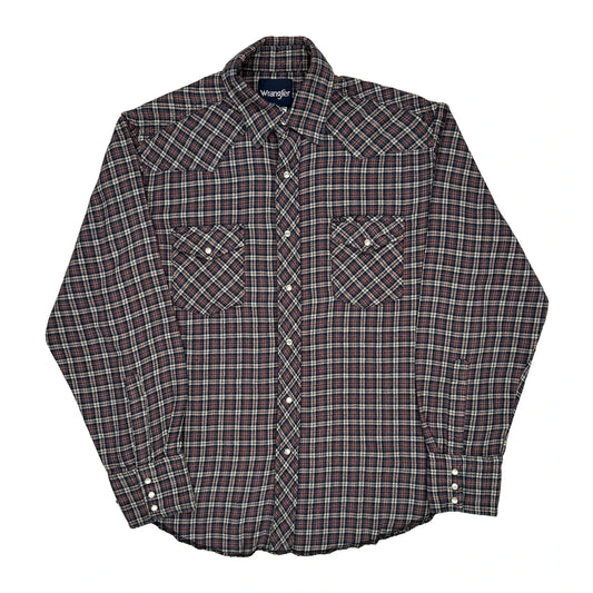 Wrangler Checked Flannel Shirt - Large Multicoloured Cotton