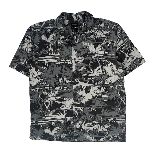 Quiksilver Floral Hawaiian Shirt - XL Black & White Cotton