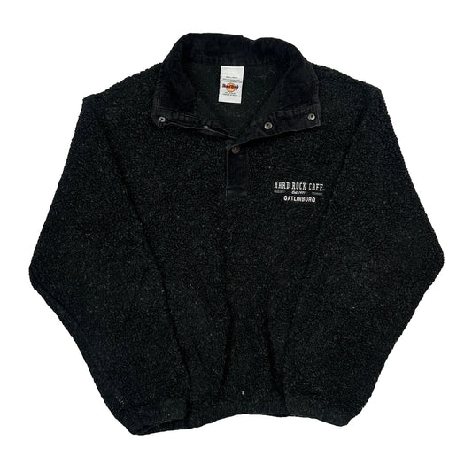 Hard Rock Cafe Snap T Fleece - Small Black Polyester