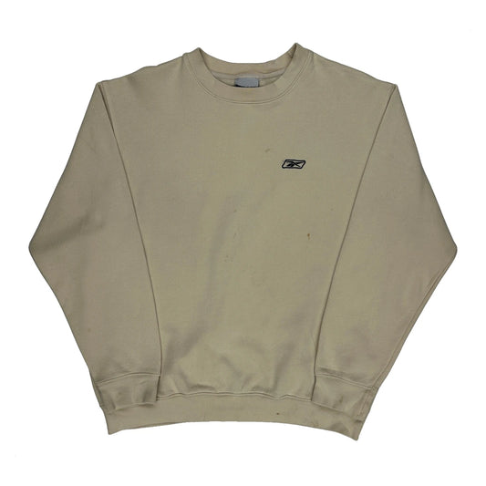 Vintage Reebok Sweatshirt - Large Beige Cotton