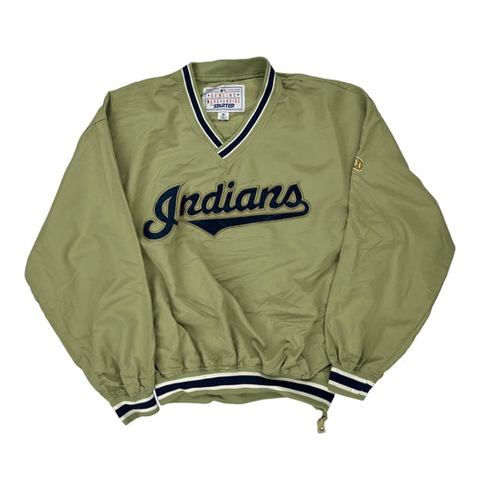 Cleveland Indians Starter Mlb Windbreaker - Small Khaki Polyester