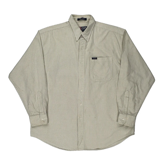 Chaps Ralph Lauren Striped Shirt - Large Beige Cotton