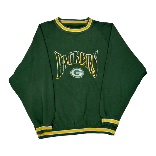 Vintage Packers Logo 7 Nfl Sweatshirt - Large Green Polyester Blend