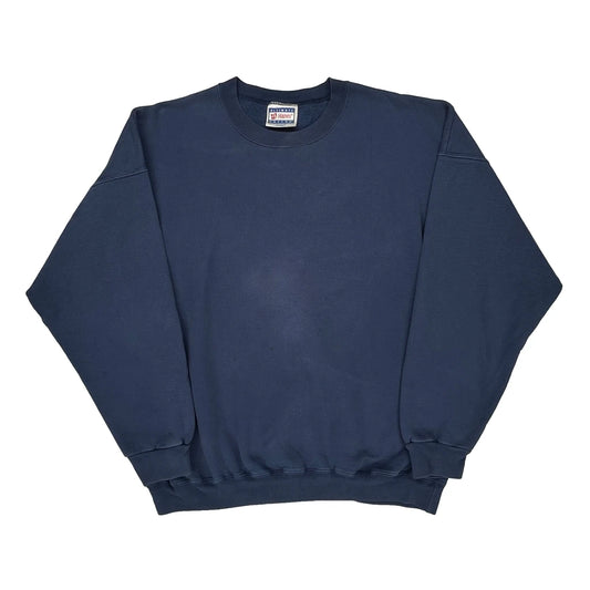 90S Blank Hanes Sweatshirt - XL Navy Cotton Blend