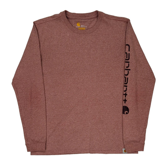 Carhartt Long Sleeve T-Shirt - Medium Red Cotton