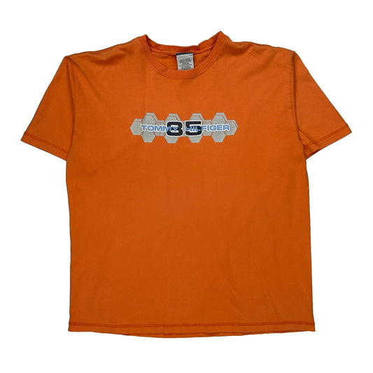 Tommy Hilfiger Graphic T-Shirt - XL Orange Cotton