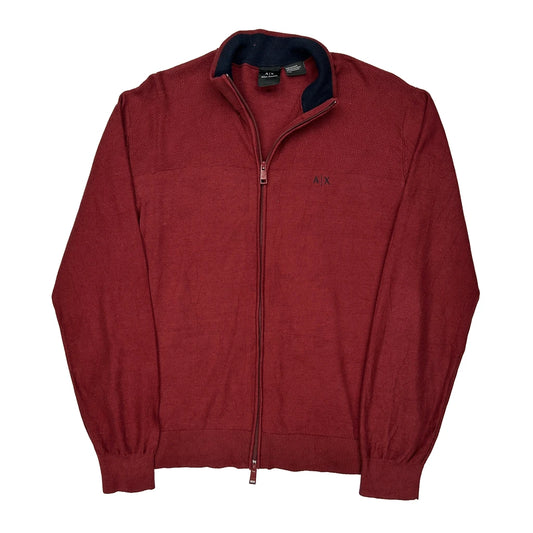 Armani Exchange Top - Large Red Cotton Blend