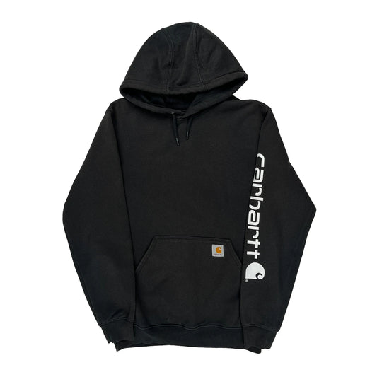 Loose Fit Carhartt Spellout Hoodie - Small Black Cotton