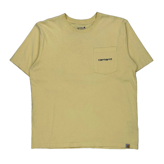 Carhartt Graphic T-Shirt - Large Yellow Cotton