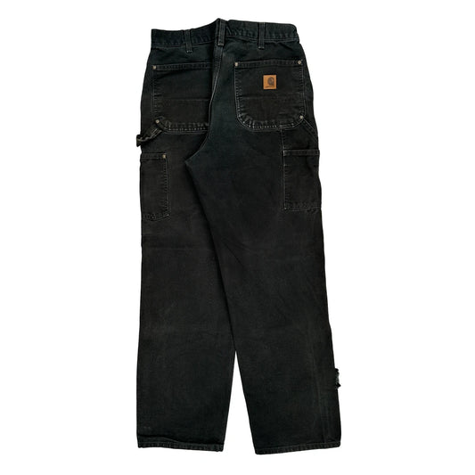 Carhartt Double Knee Carpenter Trousers - 32W 31L Black Cotton