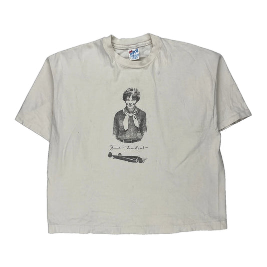 Aviation Hanes Graphic T-Shirt - XL White Cotton