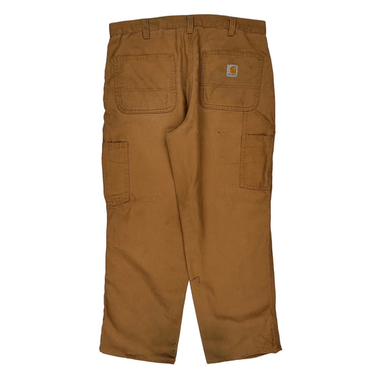 Carhartt Carpenter Trousers - 34W 28L Brown Cotton Blend
