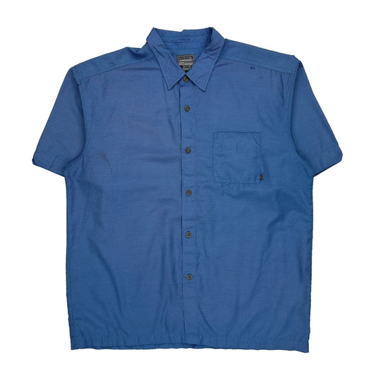 Quiksilver Short Sleeve Shirt - XL Blue Cotton