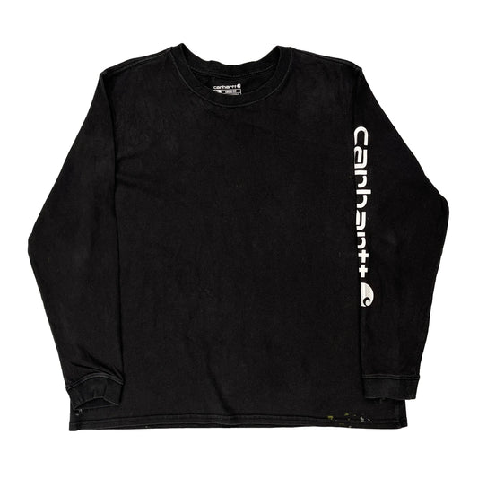 Carhartt Spellout Long Sleeve T-Shirt - XL Black Cotton