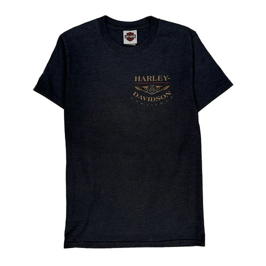 110 Years Of Great Motorcycles Harley Davidson Graphic T-Shirt - Small Grey Cotton