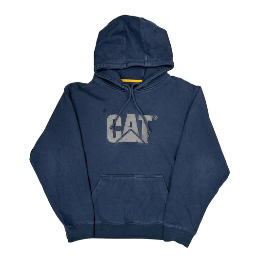 Cat Workwear Hoodie - Large Blue Cotton Blend