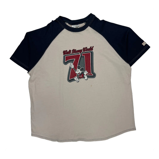 Walt Disney World 71 Disney Graphic Raglan T-Shirt - 2XL Beige Cotton