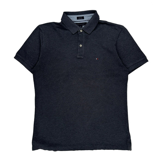 Vintage Tommy Hilfiger Polo Shirt - Large Grey Cotton