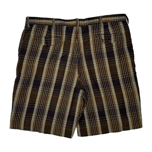 Vintage Unbranded Checked Shorts - 38W 10L Brown Cotton