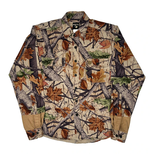 Wood'N'Trail Camo Patterned Shirt - Large Khaki Cotton