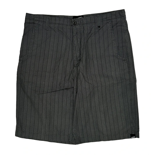 Vans Pinstripe Shorts - 34W 11L Grey Cotton Blend